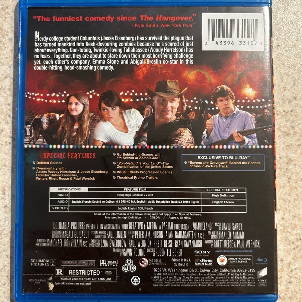 Zombieland Blu-ray Disc - Picture 3 of 3